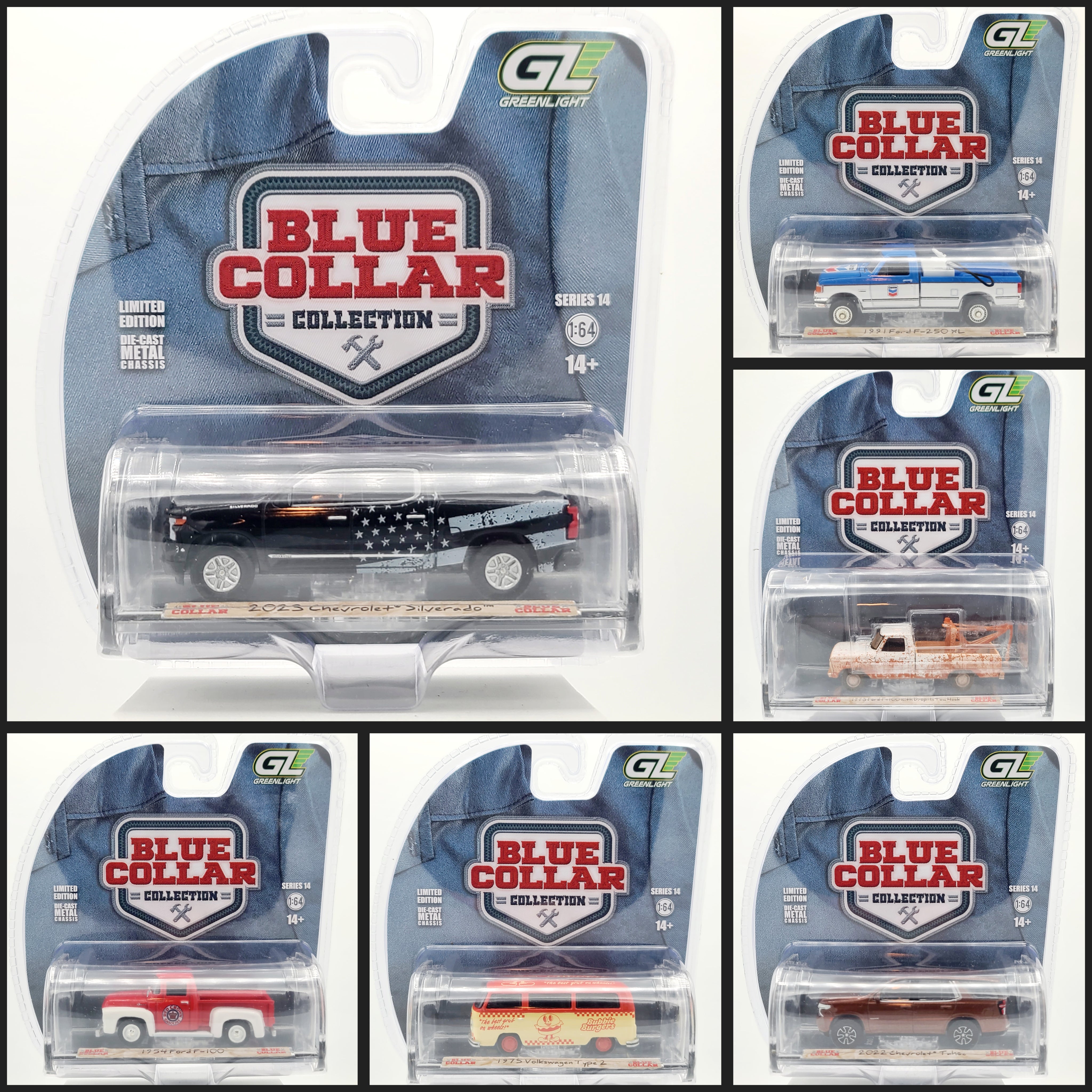 GreenLight - 2025 Blue Collar Series 14 - Complete Set of 6 - 1:64 scale